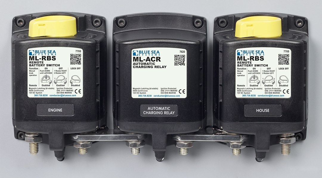 Blue Sea Systems Battery Voltage Sensing Relay, Ml Series, Tinned Wire Control Circuit Connection, 12 Volts DC – 7622-BSS