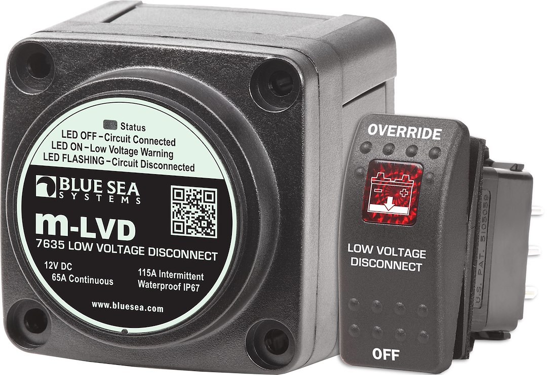 Blue Sea Systems Battery Voltage Sensing Relay, M Series, 12 Volts DC, 65 Amps Continuous/ 115 Amps Intermittent, 1/0 Awg Wire – 7635-BSS