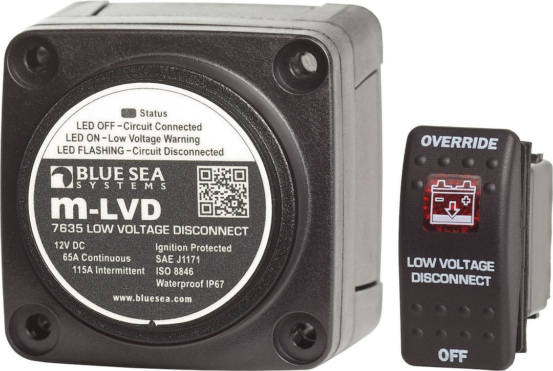 Blue Sea Systems Battery Voltage Sensing Relay, M Series, 12 Volts DC, 65 Amps Continuous/ 115 Amps Intermittent, 1/0 Awg Wire – 7635-BSS