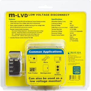 Blue Sea Systems Battery Voltage Sensing Relay, M Series, 12 Volts DC, 65 Amps Continuous/ 115 Amps Intermittent, 1/0 Awg Wire – 7635-BSS