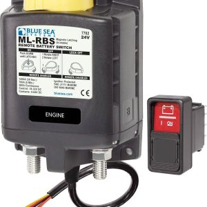 Blue Sea Systems Battery Disconnect Switch, Manual Control, 24 Volts DC, 500 Amps, Black – 7702-BSS