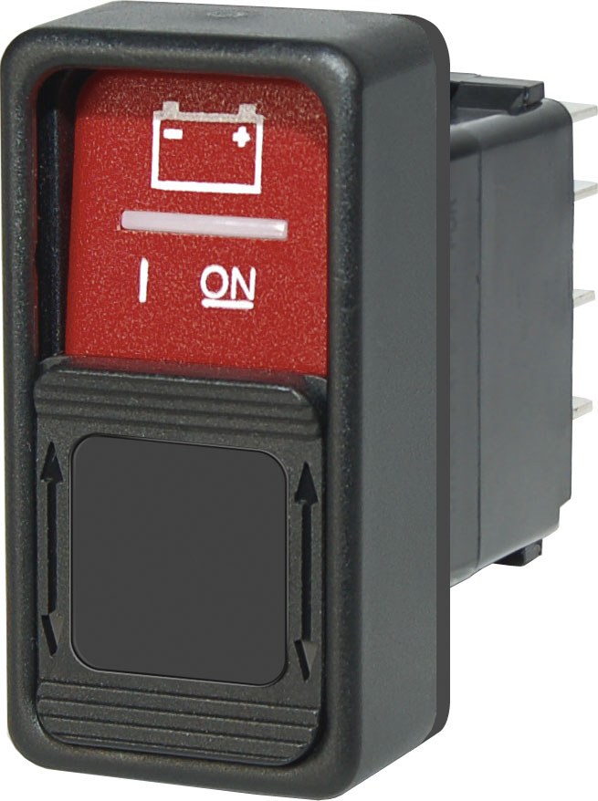 Blue Sea Systems Battery Disconnect Switch, 12 Volt DC, 500 Amp, Black, With Spdt Remote Control Contura Switch – On-On – 7718-BSS