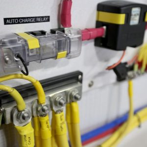 Blue Sea Systems Fuse Block, 32 Volts DC, 200 Amps, Uses Ami/ Midi Safety Fuse, With Protective Cover/ 8 Write-On Circuit Labels – 7720-BSS