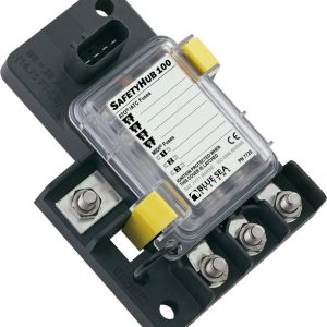 Blue Sea Systems Fuse Block, Safetyhub, 32 Volt DC, 280 Ampere, Uses Ami®/ Midi®/ Ato®/ Atc® Fuse – 7725-BSS