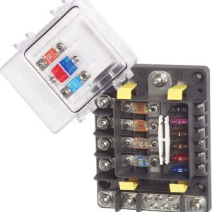 Blue Sea Systems Fuse Block, 32 Volts DC, 600 Amps, Uses Ami/ Midi/ Ato/ Atc Fuse – 7748-BSS