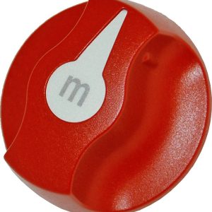 Blue Sea Systems Battery Disconnect Switch Knob, For M-Series Mini On-Off Battery Switch, Removable, M Series Logo Design, Red – 7901-BSS