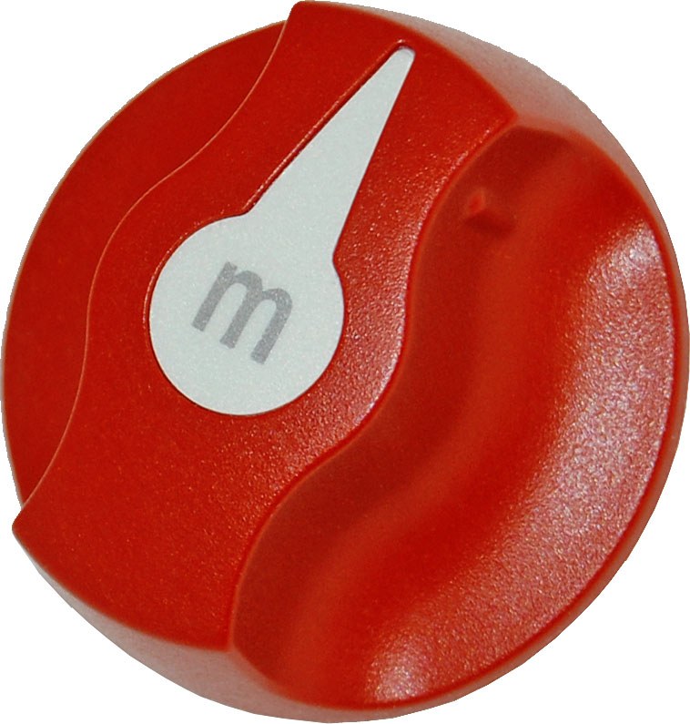 Blue Sea Systems Battery Disconnect Switch Knob, For M-Series Mini On-Off Battery Switch, Removable, M Series Logo Design, Red – 7901-BSS