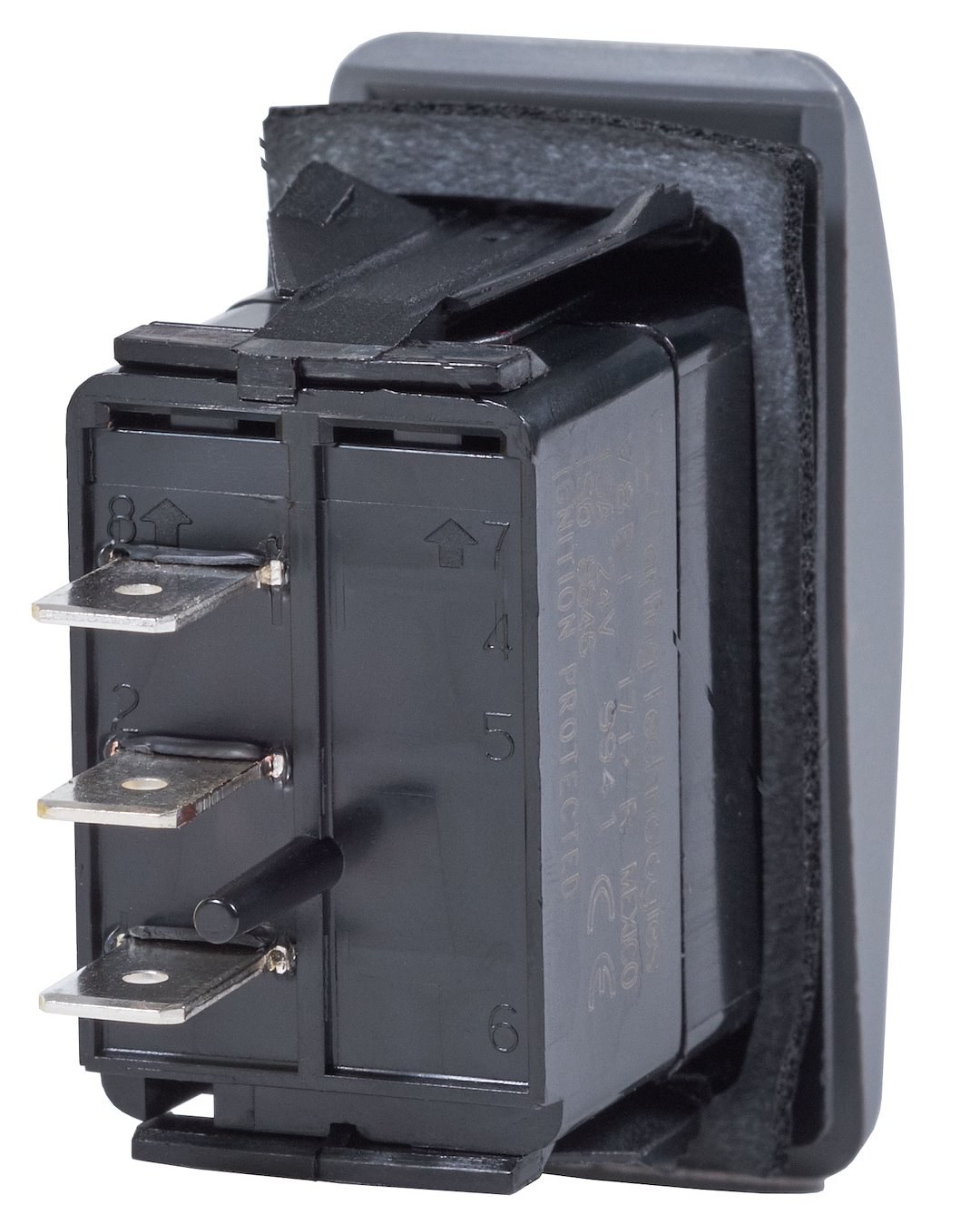 Blue Sea Systems Multi Purpose Switch, Contura II, 20 Ampere at 12 Volts/ 15 Ampere at 24 Volts, Rocker Switch – 7933-BSS
