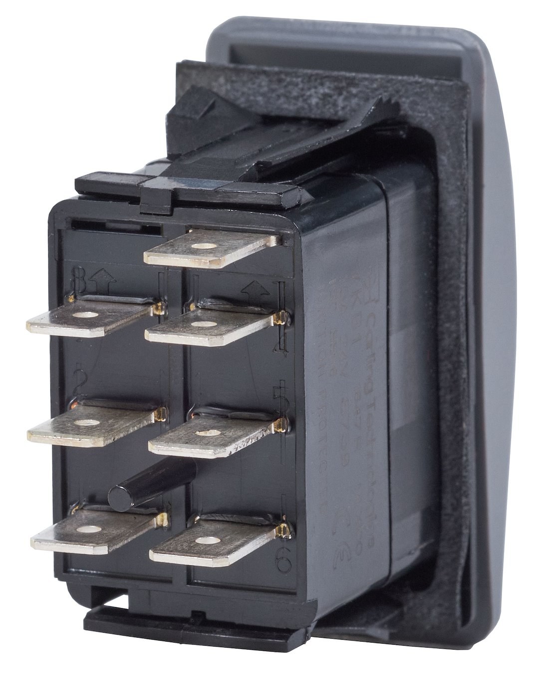 Blue Sea Systems Multi Purpose Switch, Contura II, 20 Ampere at 12 Volts/ 15 Ampere at 24 Volts, Rocker Switch, Mom On-Off-On Switch Action – 7937-BSS