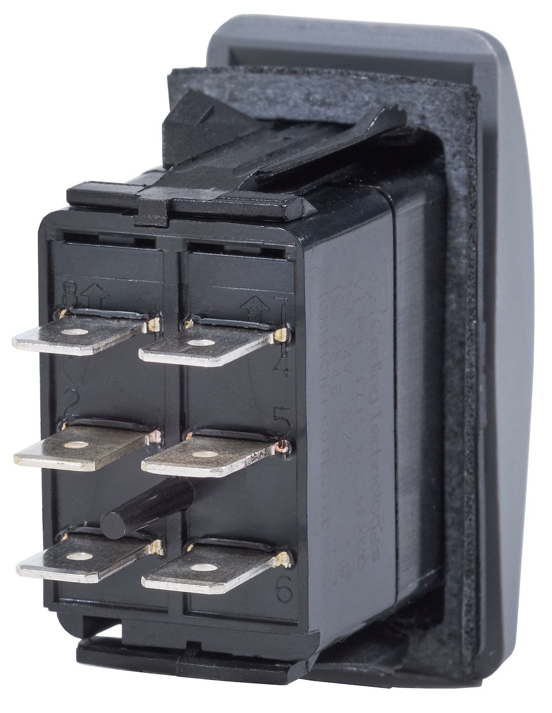 Blue Sea Systems Multi Purpose Switch, Contura II, 20 Amps at 12 Volts/ 15 Amps at 24 Volts, Rocker Switch, Mom On-Off-Mom on Switch Action – 7938-BSS