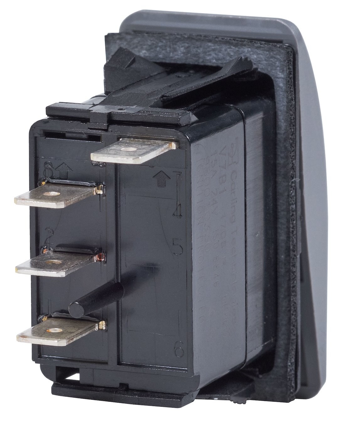 Blue Sea Systems Multi Purpose Switch, Contura III, On-Off-On, Momentary, 20 Ampere at 12 Volts/ 15 Ampere at 24 Volts, Rocker Switch – 7944-BSS