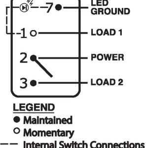 Blue Sea Systems Multi Purpose Switch, Contura III, On-Off-On, Momentary, 20 Amps at 12 Volts/ 15 Amps at 24 Volts, Rocker Switch – 7945-BSS