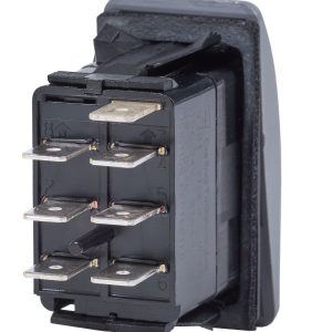 Blue Sea Systems Multi Purpose Switch, Contura III, 20 Amps at 12 Volts/ 15 Amps at 24 Volts, Rocker Switch, On-Off-On Switch Action – 8220-BSS