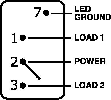 Blue Sea Systems Multi Purpose Switch, Contura III, 20 Amps at 12 Volts/ 15 Amps at 24 Volts, Rocker Switch, On-Off-On Switch Action – 8232-BSS