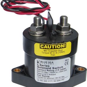 Blue Sea Systems Battery Disconnect Switch, L Series, 12/24 Volts DC, 450 Amps, Black, 5/16 Inch Stud – 9012-BSS