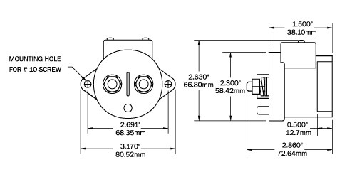 Blue Sea Systems Battery Disconnect Switch, L Series, 12/24 Volts DC, 450 Amps, Black, 5/16 Inch Stud – 9012-BSS