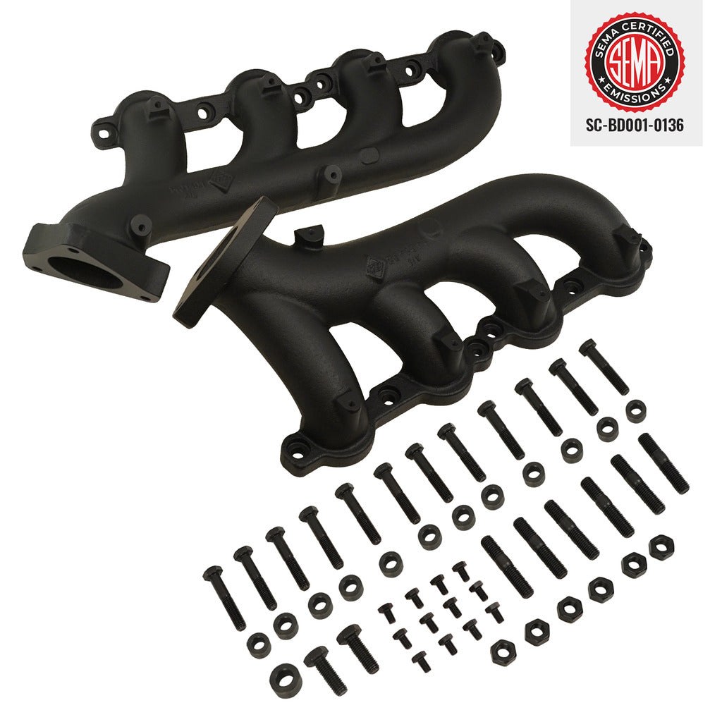 Bd Diesel Exhaust Manifold, High-Silicon Ductile Cast Iron, Gaskets Included, Includes Bolts and Spacers – 1041400