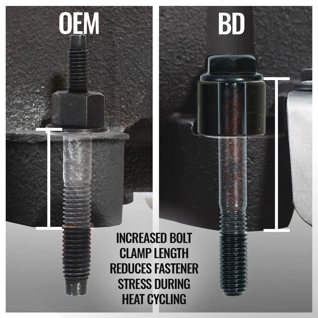 Bd Diesel Exhaust Manifold, High-Silicon Ductile Cast Iron, Gaskets Included, Includes Bolts/ Nuts/ Spacers – 1041467