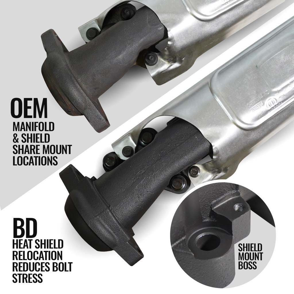 Bd Diesel Exhaust Manifold, High-Silicon Ductile Cast Iron, Gaskets Included, Includes Bolts/ Nuts/ Spacers – 1041467