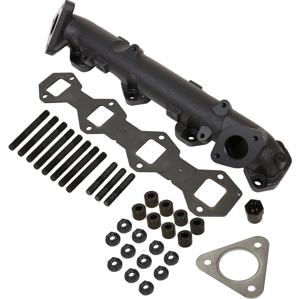 Bd Diesel Exhaust Manifold, High-Silicon Ductile Cast Iron, Gaskets Included, Includes Longer Exhaust Studs/ Spacers and Mounting Hardware – 1043005