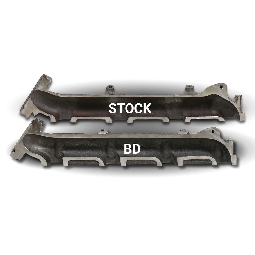 Bd Diesel Exhaust Manifold, High-Silicon Ductile Cast Iron, Gaskets Included, Includes Longer Exhaust Studs/ Spacers and Mounting Hardware – 1043005