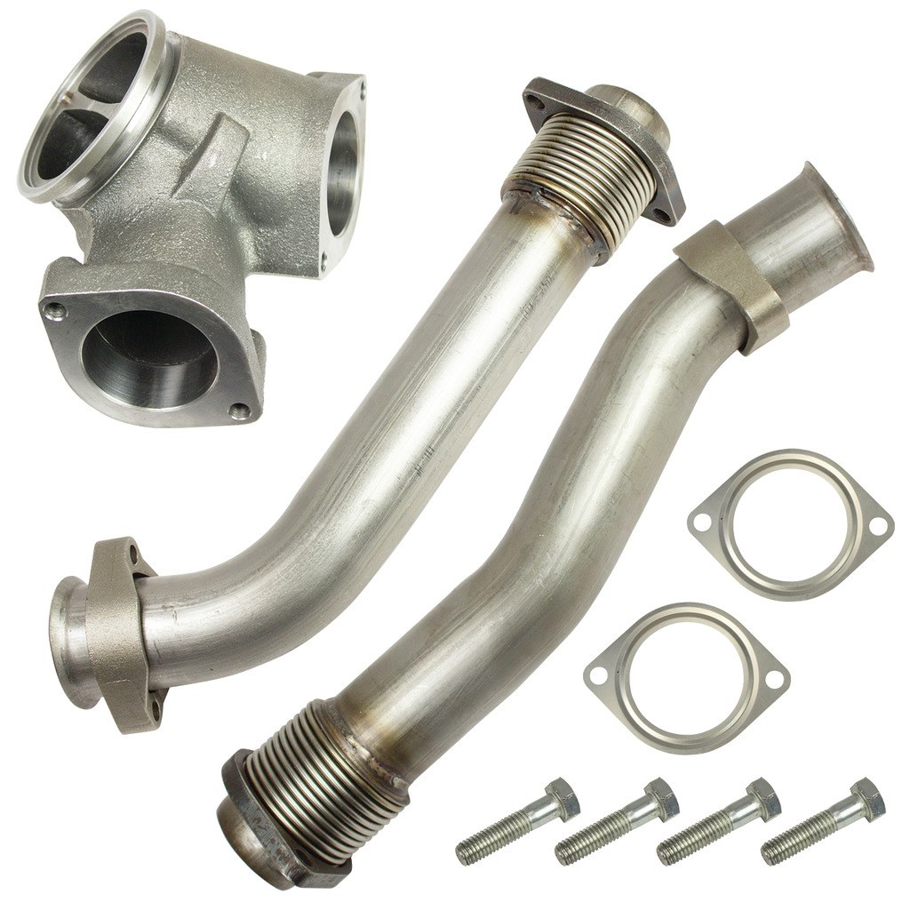 Bd Diesel Turbocharger Up Pipe, Stainless Steel, With Gaskets/ Hardware/ Y-Adapter – 1043900