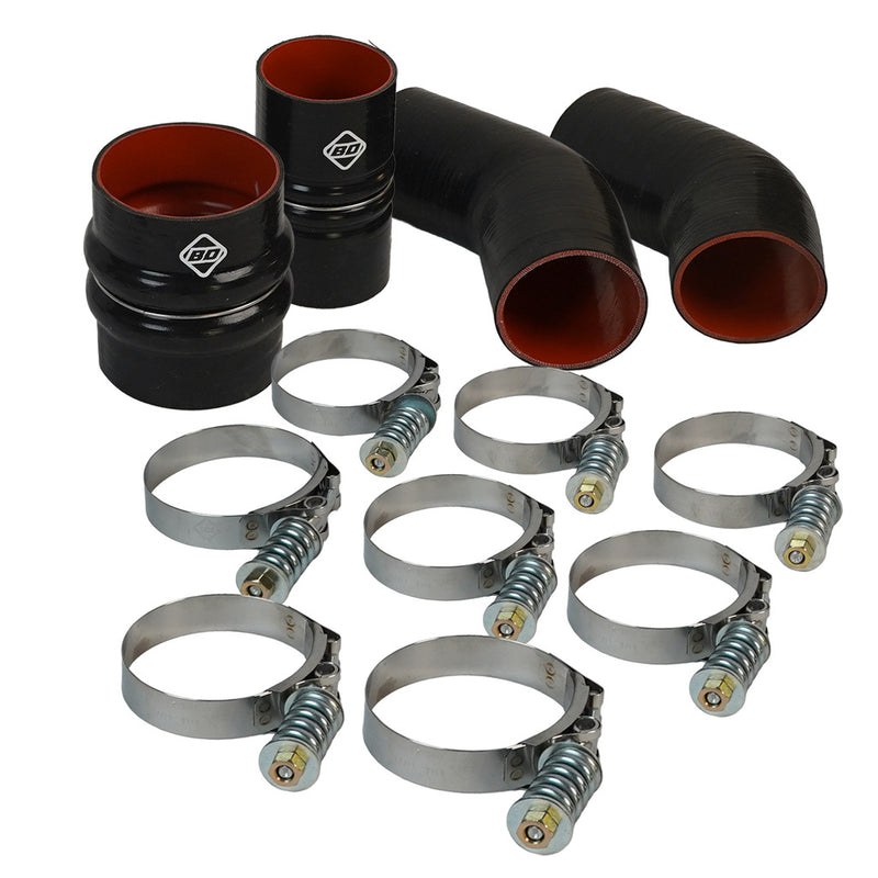 Bd Diesel Intercooler Hose Coupling, Black, Silicone, With Four Boots/ Eight Constant Tension Spring Clamps – 1045218