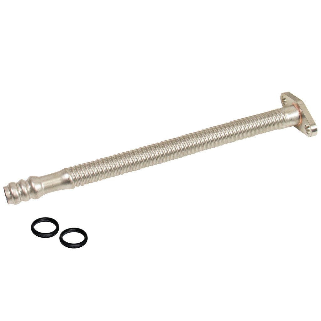 Bd Diesel Turbocharger Oil Return Kit, For Use with Garrett Turbocharges, Stainless Steel, With 12 Inch Stainless Steel Flexible Hose – 1453105