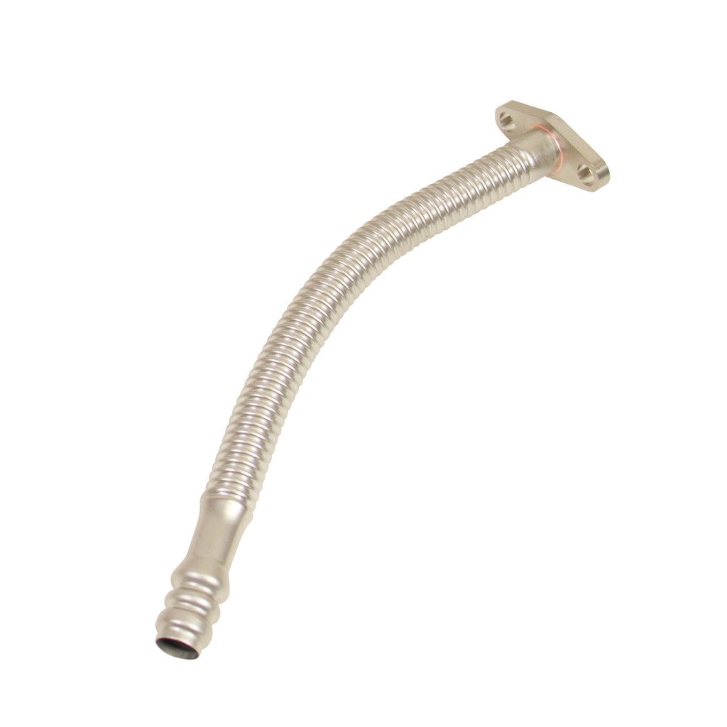 Bd Diesel Turbocharger Oil Return Kit, For Use with Garrett Turbocharges, Stainless Steel, With 12 Inch Stainless Steel Flexible Hose – 1453105