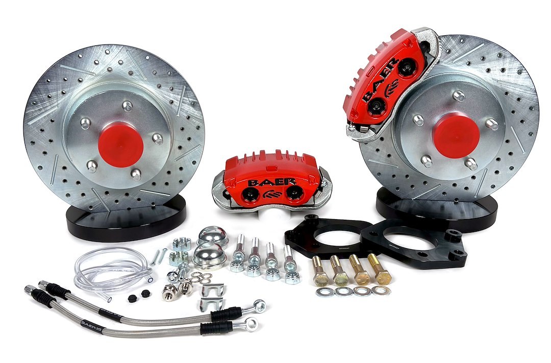 Baer Brakes Brake Conversion Kit, Classic, Drum to Disc Brake Conversion Kit, 11.29 Inch Slotted/ Drilled/ Vented Zinc Plated Rotor – 4261561R