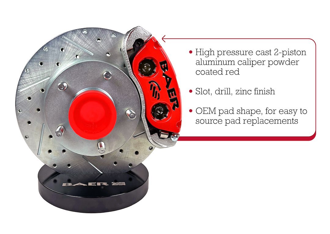 Baer Brakes Brake Conversion Kit, Classic, Drum to Disc Brake Conversion Kit, 11.29 Inch Slotted/ Drilled/ Vented Zinc Plated Rotor – 4261561R