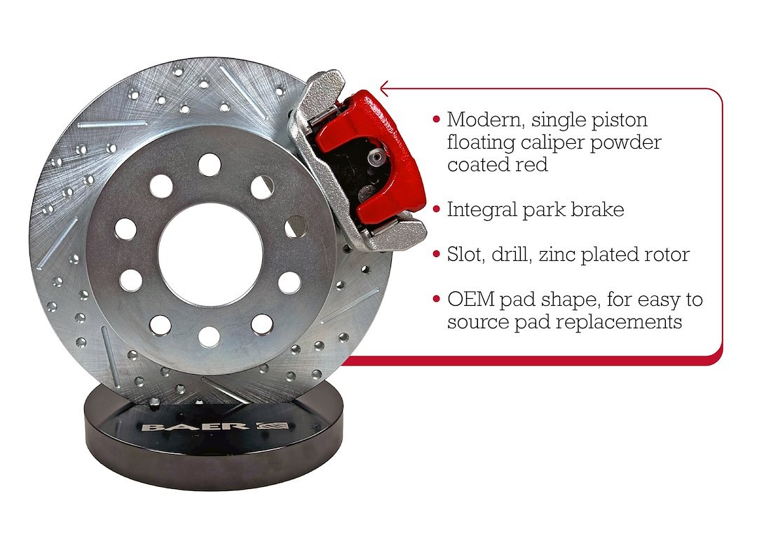 Baer Brakes Brake Conversion Kit, Classic, For Use with Ford 8 or 9 Inch Rear Small Bearing Housing Ends with Non-Staggered Rear Shocks – 4262723R