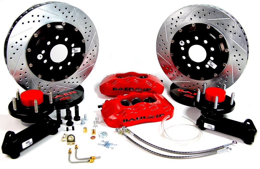 Baer Brakes Brake Conversion Kit, Pro+, Drum to Disc Brake Conversion Kit, 14 Inch Slotted/ Drilled/ Vented Zinc Plated Rotor – 4301337R