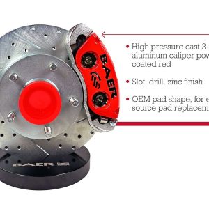 Baer Brakes Brake Conversion Kit, Classic, Drum to Disc Brake Conversion Kit, 11 Inch Slotted/ Drilled/ Vented Zinc Plated Rotor – 4301550R