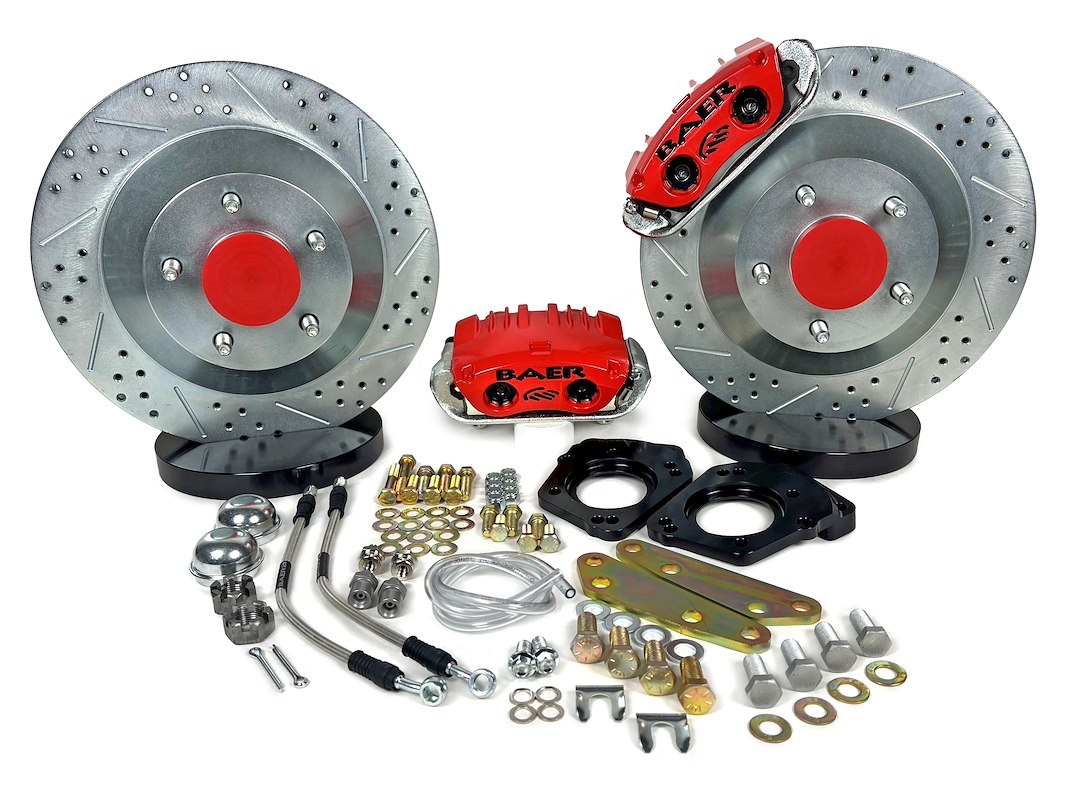 Baer Brakes Brake Conversion Kit, Classic, Drum to Disc Brake Conversion Kit, 13 Inch Slotted/ Drilled/ Vented Zinc Plated Rotor – 4301551R