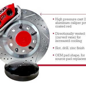 Baer Brakes Brake Conversion Kit, Classic, Drum to Disc Brake Conversion Kit, 13 Inch Slotted/ Drilled/ Vented Zinc Plated Rotor – 4301551R