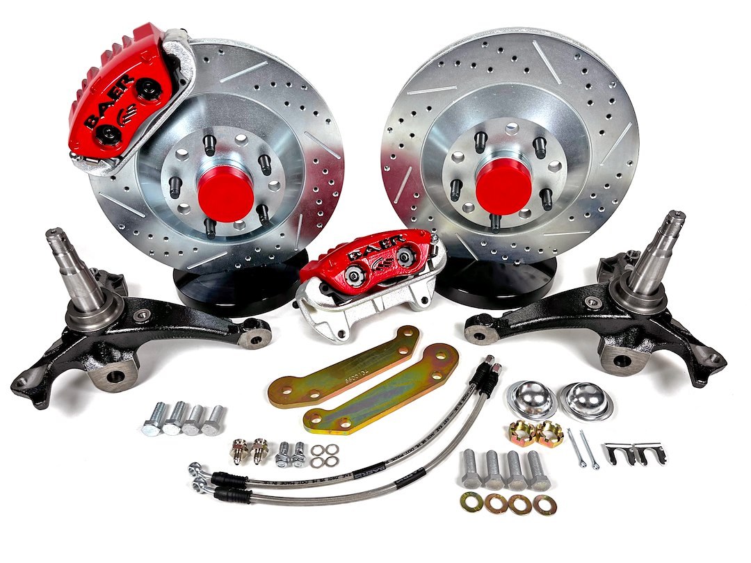 Baer Brakes Brake Conversion Kit, Classic, Drum to Disc Brake Conversion Kit, 13 Inch Slotted/ Drilled/ Vented Zinc Plated Rotor – 4301656R