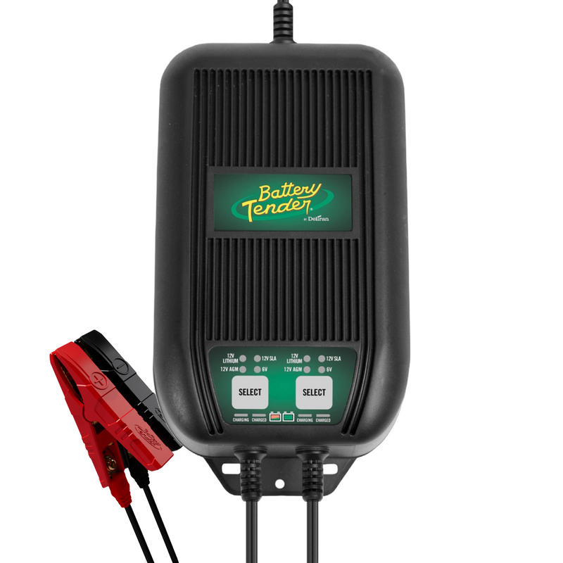 Battery Tend Battery Charger, Wavecharge, For 12 Volt Batteries, Automotive 2-BANK Charger, AGM/ Gel/ Flooded Lead-Acid Battery Type – 022-1002-DL-WH