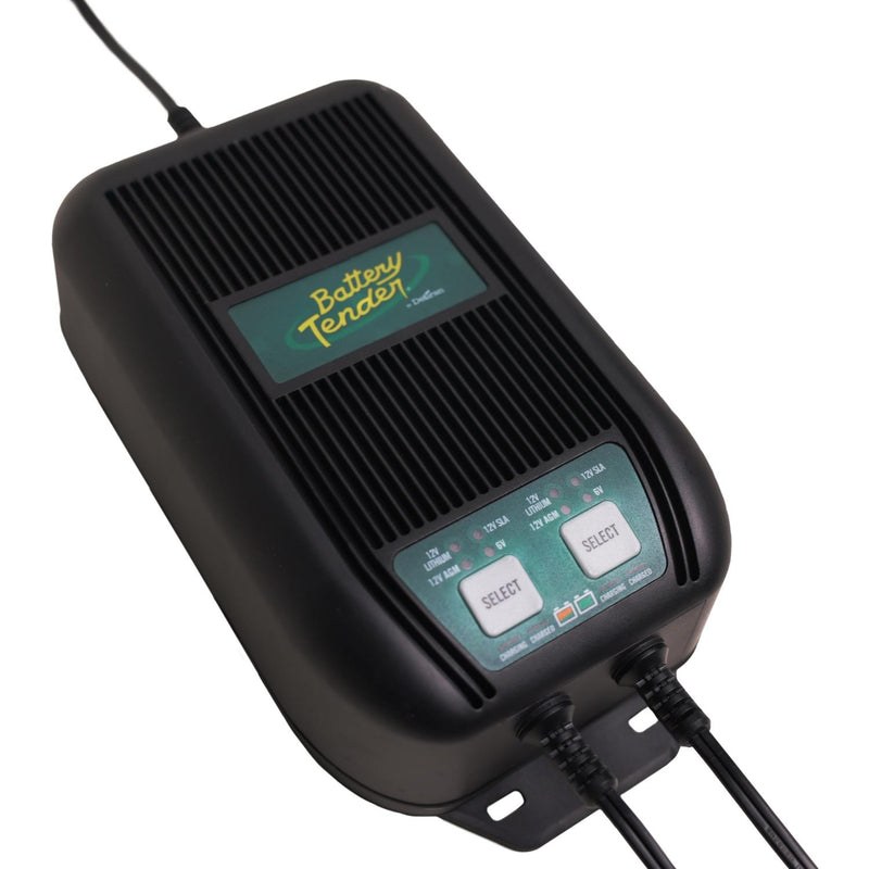 Battery Tend Battery Charger, Wavecharge, For 12 Volt Batteries, Automotive 2-BANK Charger, AGM/ Gel/ Flooded Lead-Acid Battery Type – 022-1002-DL-WH