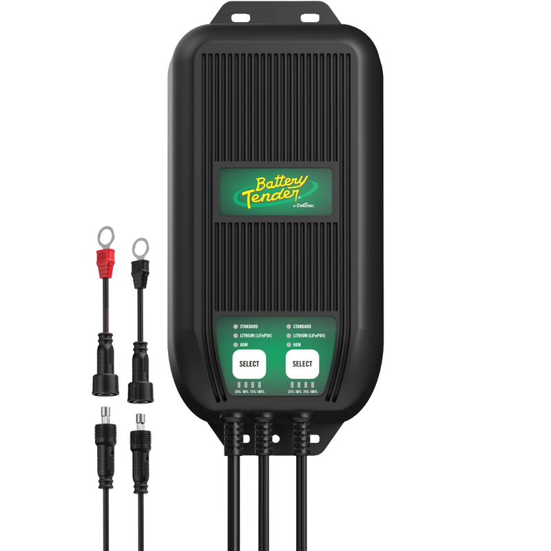 Battery Tend Battery Charger, Wavecharge Pro, For 12 Volt Batteries, Automotive 2-BANK Charger – 022-1007-DL-WH