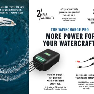 Battery Tend Battery Charger, Wavecharge Pro, For 12 Volt Batteries, Automotive 3-BANK Charger – 022-1008-DL-WH