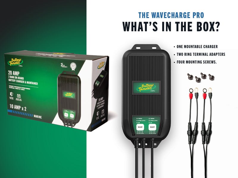 Battery Tend Battery Charger, Wavecharge Pro, For 12 Volt Batteries, Automotive 3-BANK Charger – 022-1008-DL-WH