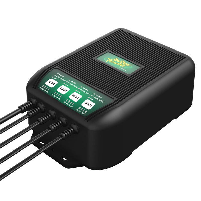 Battery Tend Battery Charger, Wavecharge Pro, For 12 Volt Batteries, Automotive 4-BANK Charger – 022-1009-DL-WH
