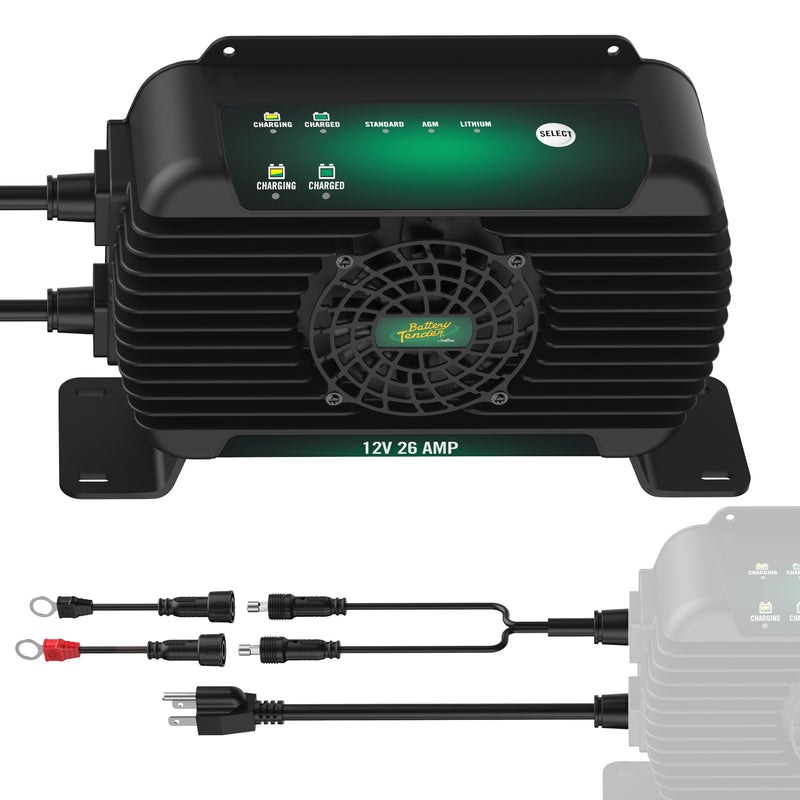 Battery Tend Battery Charger, Power+plus, For 12 Volt Batteries, AGM/ Lithium Iron Phosphate (LifePO4) Battery Type – 022-2011-DL-WH