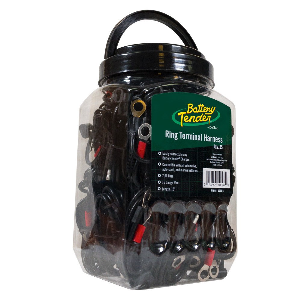 Battery Tend Battery Charging Cable, For Use with 12 Volt Batteries, 16 Gauge Wire, 18 Inch Length, Black/ Red – 081-0069-6-J25