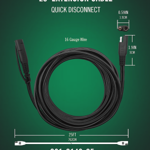 Battery Tend Battery Charger Cable Extension, For Extending Length of Charger Reach from Input to Battery – 081-0148-25