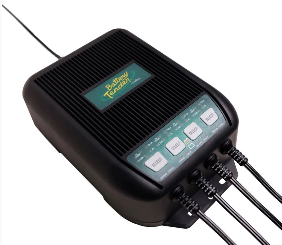 Battery Tend Battery Charger, For 6 Volt and 12 Volt Switchable Batteries, Automotive 4-BANK Charger – 022-1004-DL-WH