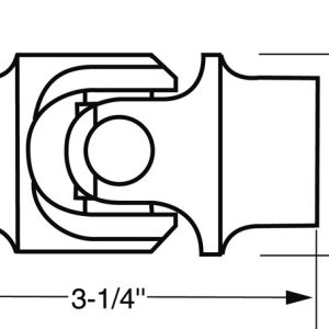 Borgeson Steering Shaft Universal Joint, 3/4 Inch – 36 Spline X 1 Inch Dd, Steel, Single – 013452