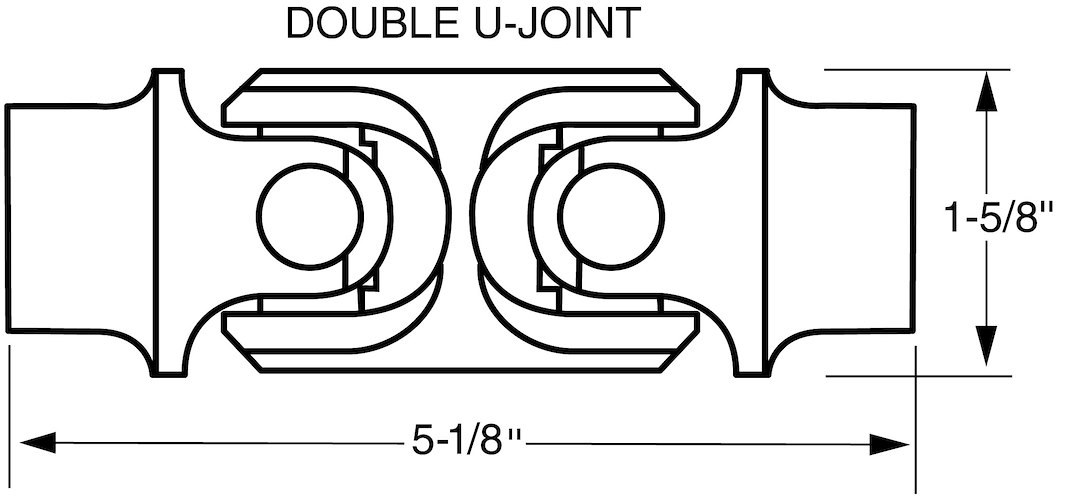 Borgeson Steering Shaft Universal Joint, Double Joint, 3/4 Inch Dd X 3/4 Inch Dd, Steel, Single – 024949