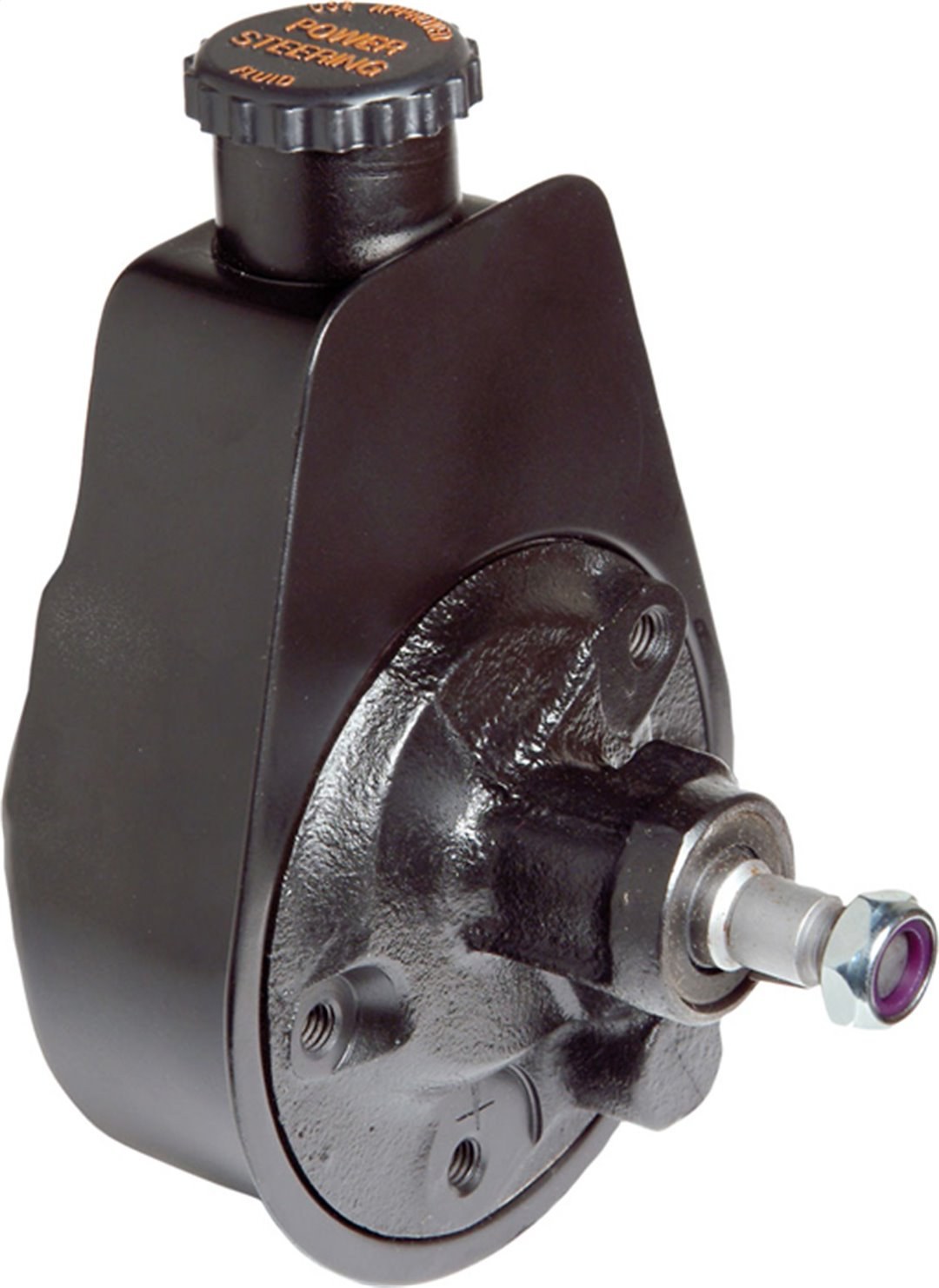 Borgeson Power Steering Pump, Universal, Saginaw/ Self Contained, For Keyway Style Pulley, GM Pressure, With Painted Black Pump/ Keyway – 800310